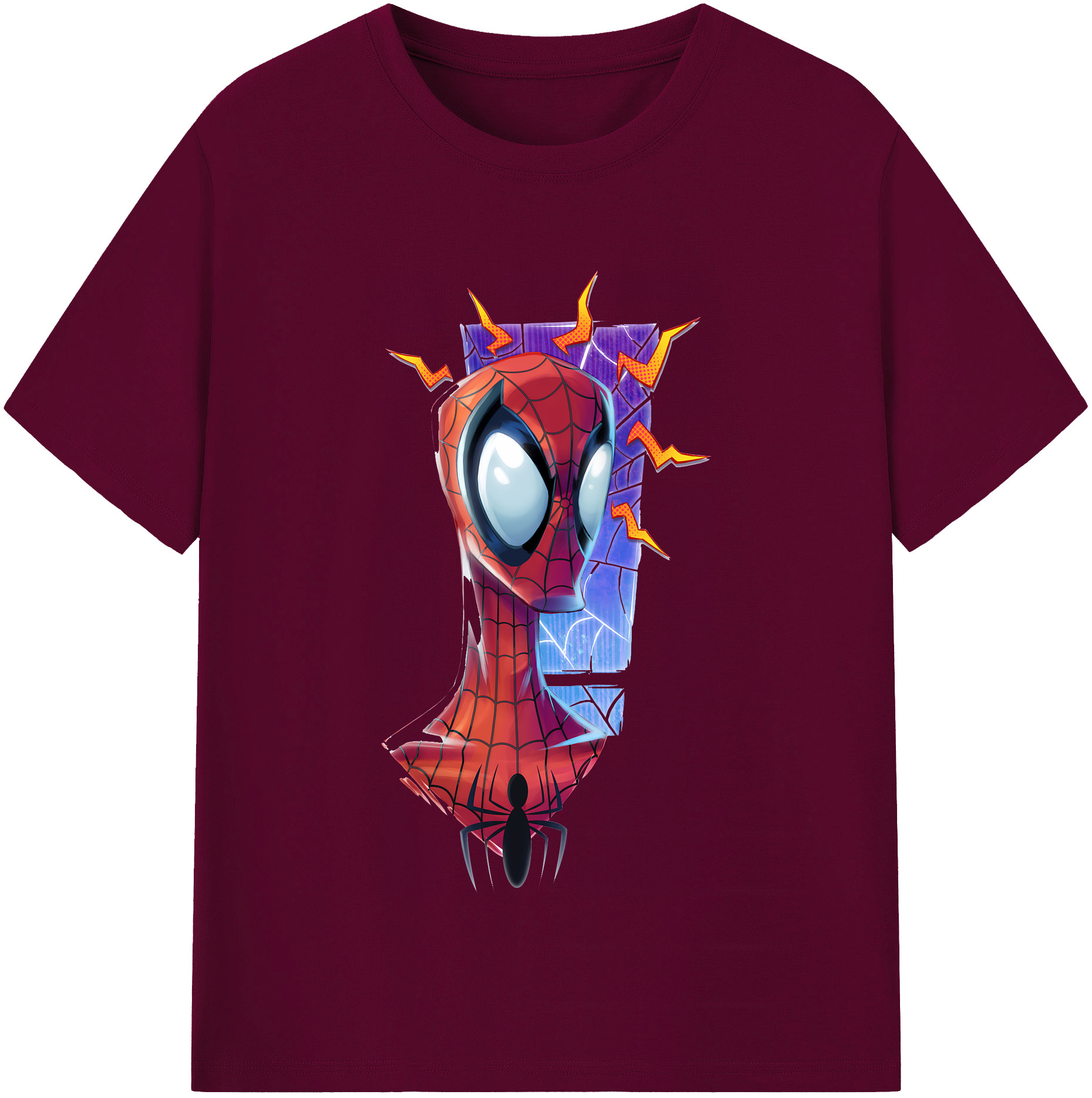 （画像用） Spider Man スパイダーマン レディースカジュアルプリントTシャツ（綿100％）